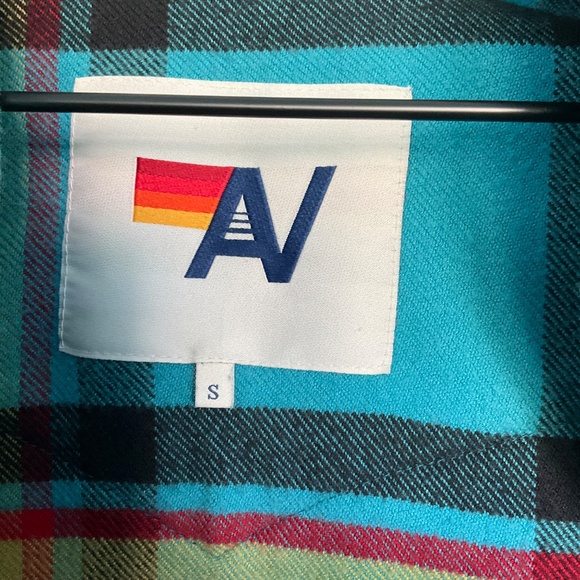 Aviator Nation Unisex Surf Blue Flannel Button Down Size Small - Picture 2 of 6